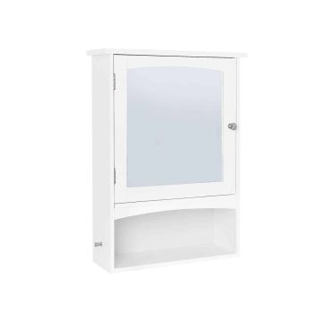 Wall-mounted mirror cabinet for the bathroom, white