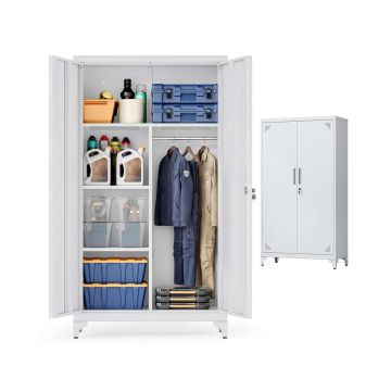 Szafa SONGMICS OMC018GJ01, 2 drzwi, 5 półek, 80 × 165 × 40 cm