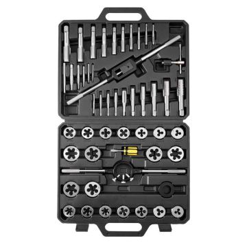 Tap and die set VEVOR 51PC, 51 pieces, black, 405 × 370 × 64 mm