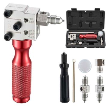 Zestaw narzędzi do rozszerzania przewodów hamulcowych VEVOR KKQ-1750, 2 matryce formujące, 220 × 115 × 45 mm