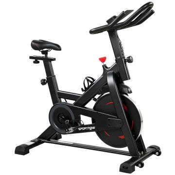 Stationary exercise bike, With Bluetooth and LCD display, Black, 111.5 × 114.5 × 52.5 cm