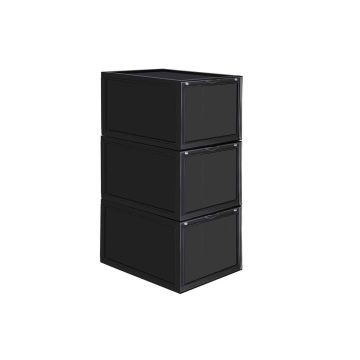 Shoe boxes 3 pcs. up to size 46, black
