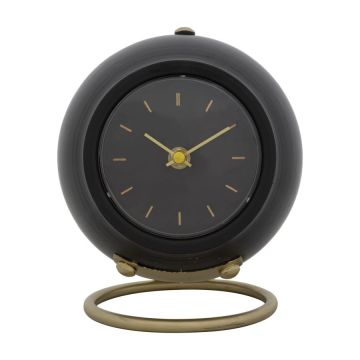 Ball Desk Clock, Black and Gold, 16 × 19 × 13 cm