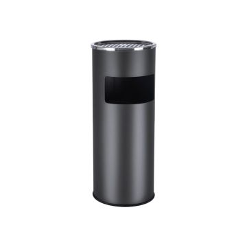 Floor-standing ashtray/trash can, black
