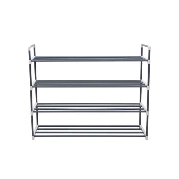 Metal shoe cabinet 4 compartments, gray
