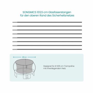 Fiberglass rod set Songmics STF102Q01, 8 pcs