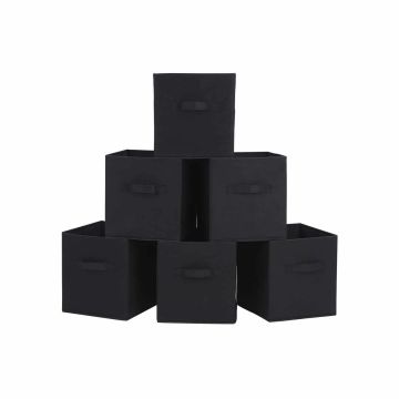 Storage boxes 26 x 26 x 28 cm., 6 pcs., black
