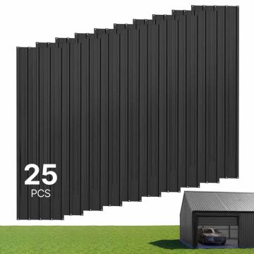 Panele dachowe VEVOR SKU2025009, 25 szt., czarne, 154 × 42,6 cm