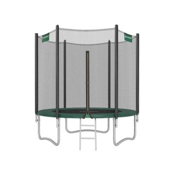 Trampolina 183 cm z siatką i drabinką, ciemnozielona