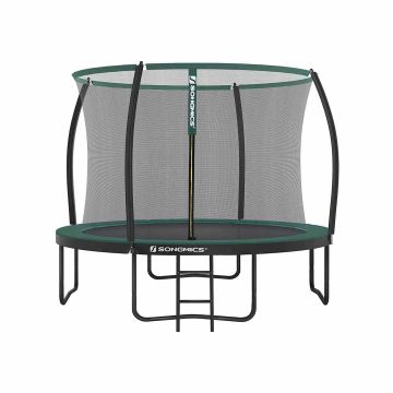 Trampolina Ø 366 cm z siatką zabezpieczającą, drabinką i wyściełanymi słupkami, niebieska