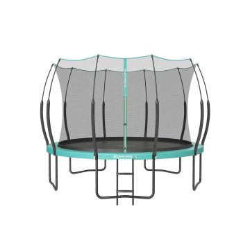 Trampoline 366x270cm., black/mint color