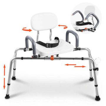 Sliding shower chair VEVOR XZY227, Adjustable height and width, 1085 × 940 × 535 mm