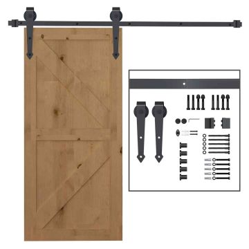 Sliding door track set Aosom B81-005, 2 tracks, Brown, 200 × 4 × 0.6 cm
