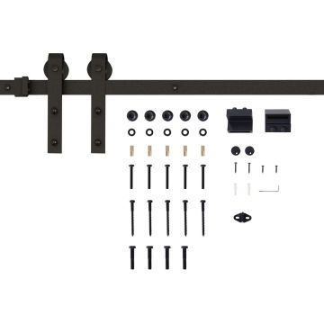 Sliding door hardware set, 2 rails, 200 × 4 × 0.6 cm