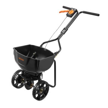 Push lawn spreader VEVOR 2115, 6.8 kg capacity, 44.5 × 50.2 × 45 cm