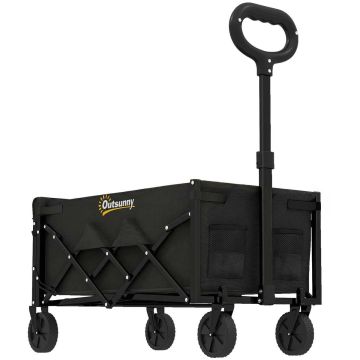 Wózek transportowy składany, 60 l, czarny, 71 × 45 × 86 cm