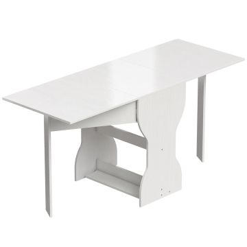 Folding dining table, 4-person, White, 160 × 75 × 60 cm