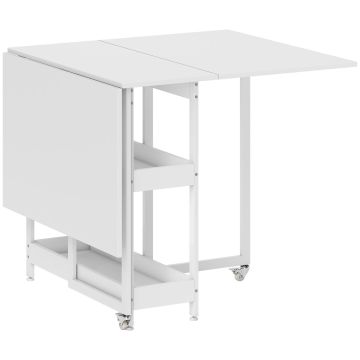 Folding dining table, up to 4 people, White, 133.4 × 80 × 75 cm