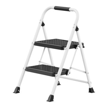 SONGMICS Drabina składana, 2 stopnie, 54,5 × 46,5 × 79 cm