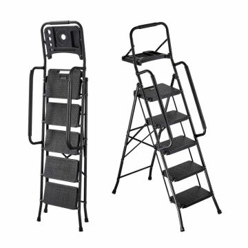 Folding ladder VEVOR CQX805-2, 5 steps, 53 × 106.5 × 174 cm