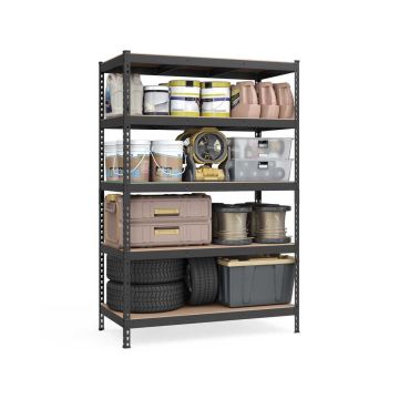 SONGMICS GLR600B01 Regał o dużej wytrzymałości, 5 półek, 120 × 180 × 60 cm