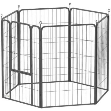 Dog enclosure PawHut 136x68x100cm., black