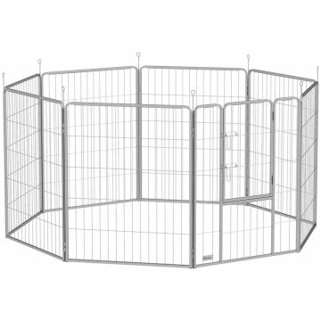 Wybieg dla psa PawHut 160x160x100cm, kolor srebrny