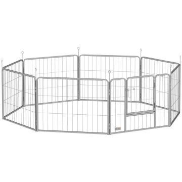 Wybieg dla psa PawHut 160x160x60cm, kolor srebrny