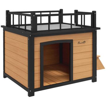 Dog kennel PawHut 121x77x78cm., light brown/black