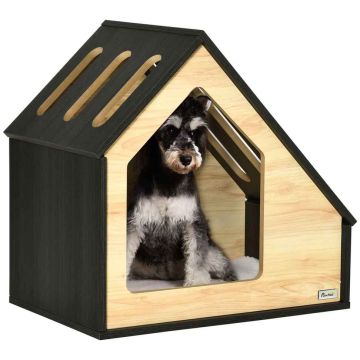 Dog kennel PawHut 60x40x59.2cm., light brown/black