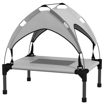 Legowisko dla psa PawHut 61x46x63cm, szaro-czarne