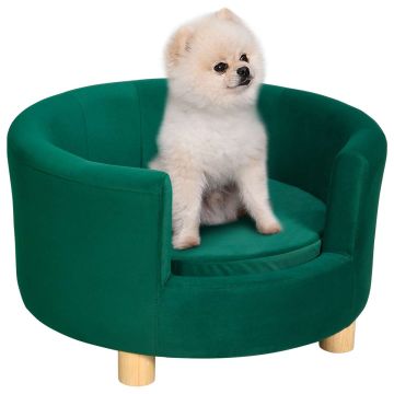 Dog bed PawHut 65x64x37cm., green/light brown