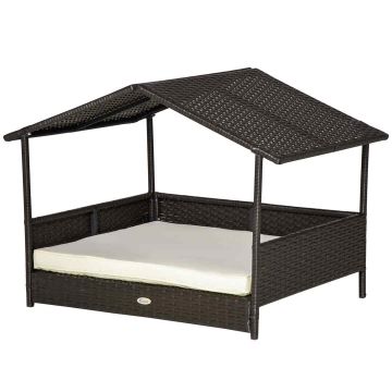 Dog bed PawHut 69x98x70cm., black/white