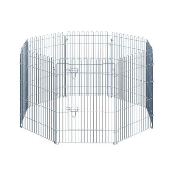 Dog fence made of 8 parts PawHut 63x91cm., silver color