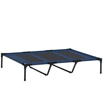 Dog bed, raised, Blue/black, 122 × 92 × 23 cm