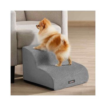 Schody dla psa Feandrea, 2 stopnie, szare, 40 × 40 × 30 cm