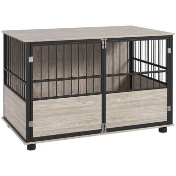 Dog cage, 3 doors, Brown, 100 × 68 × 60 cm
