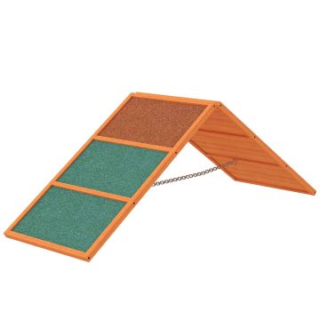 Dog ramp PawHut 173x59x66cm., light brown/green