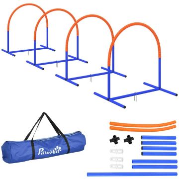 Dog training set of 4 pieces PawHut 88x64x95cm., blue/orange