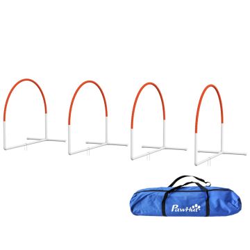 Dog training set of 4 pieces PawHut 89x69x99cm., white/orange