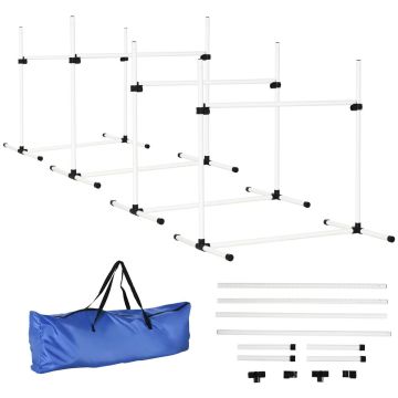 Dog training set of 4 pieces PawHut 99x65x94cm., white/black