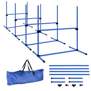 Dog training set of 4 pieces PawHut 99x65x94cm., blue