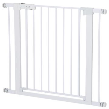 Dog gate, adjustable 75-96 cm, White, 75-96 × 76 cm