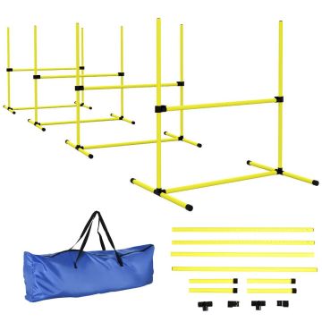 Dog agility set, 4 pieces, Yellow, 99 × 65 × 94 cm