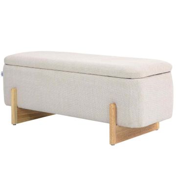 Ławka z pojemnikiem Homcom 111x44x44,5cm, beż/jasnobrązowy