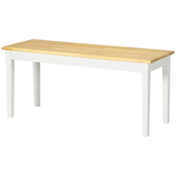 Ławka Homcom 102x36x45cm, jasnobrązowa/biała