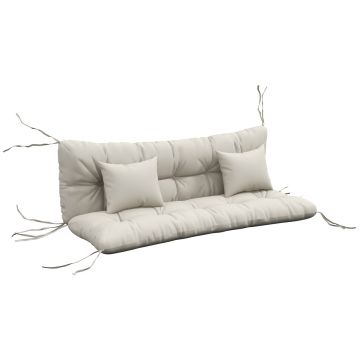 Poduszki na ławkę, zestaw 4 szt., białe, 150 × 50 × 12 cm