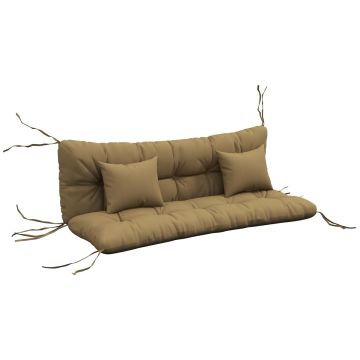 Poduszki na ławkę, zestaw 4 szt., brązowe, 150 × 50 × 12 cm