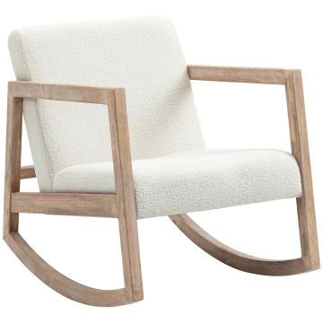 Fotel bujany Homcom 60x81x71cm, kremowy/jasnobrązowy