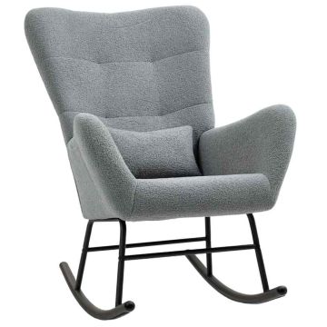 Fotel bujany Homcom 67x95x100cm, szary/czarny
